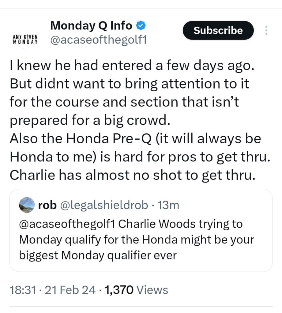 Golf fans hyperventilate over massive Charlie Woods news